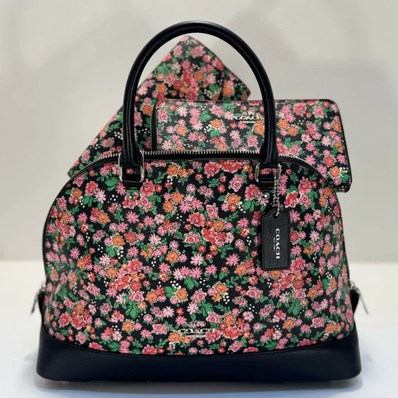 COACH 3pc Floral Sierra Satchel Handbag w/Wallets  Posey Cluster Coated Canvas - Picture 4 of 15